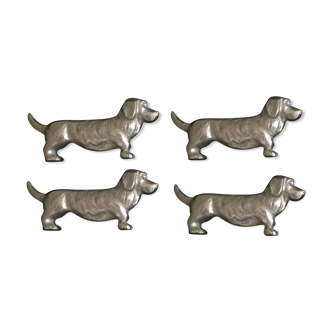 Silver metal "teckel" knife holders