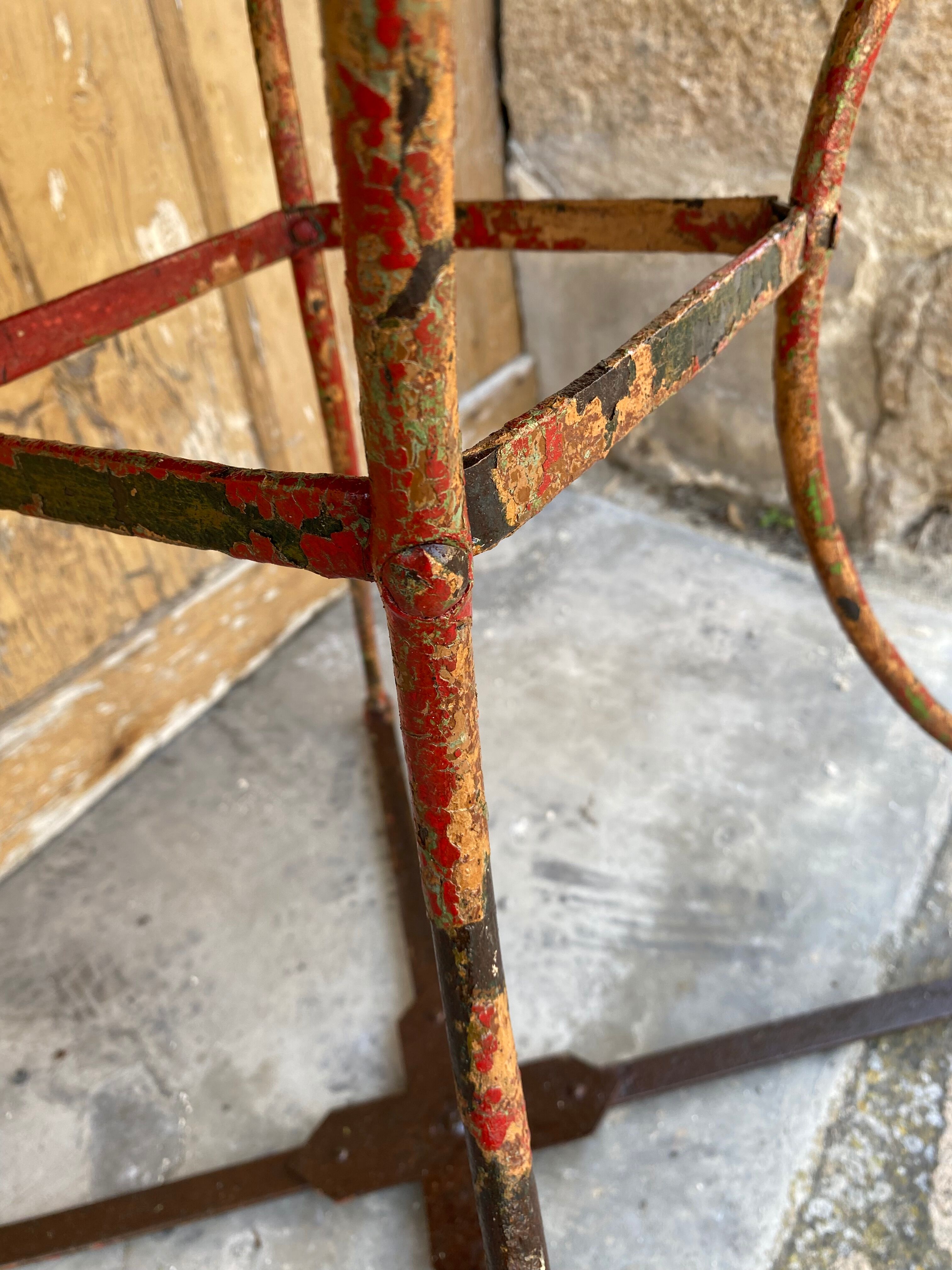 Wrought iron pedestal table