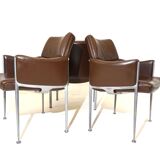 Röder Söhne Set of 3 leather office/dining room chairs by Miller Borgsen