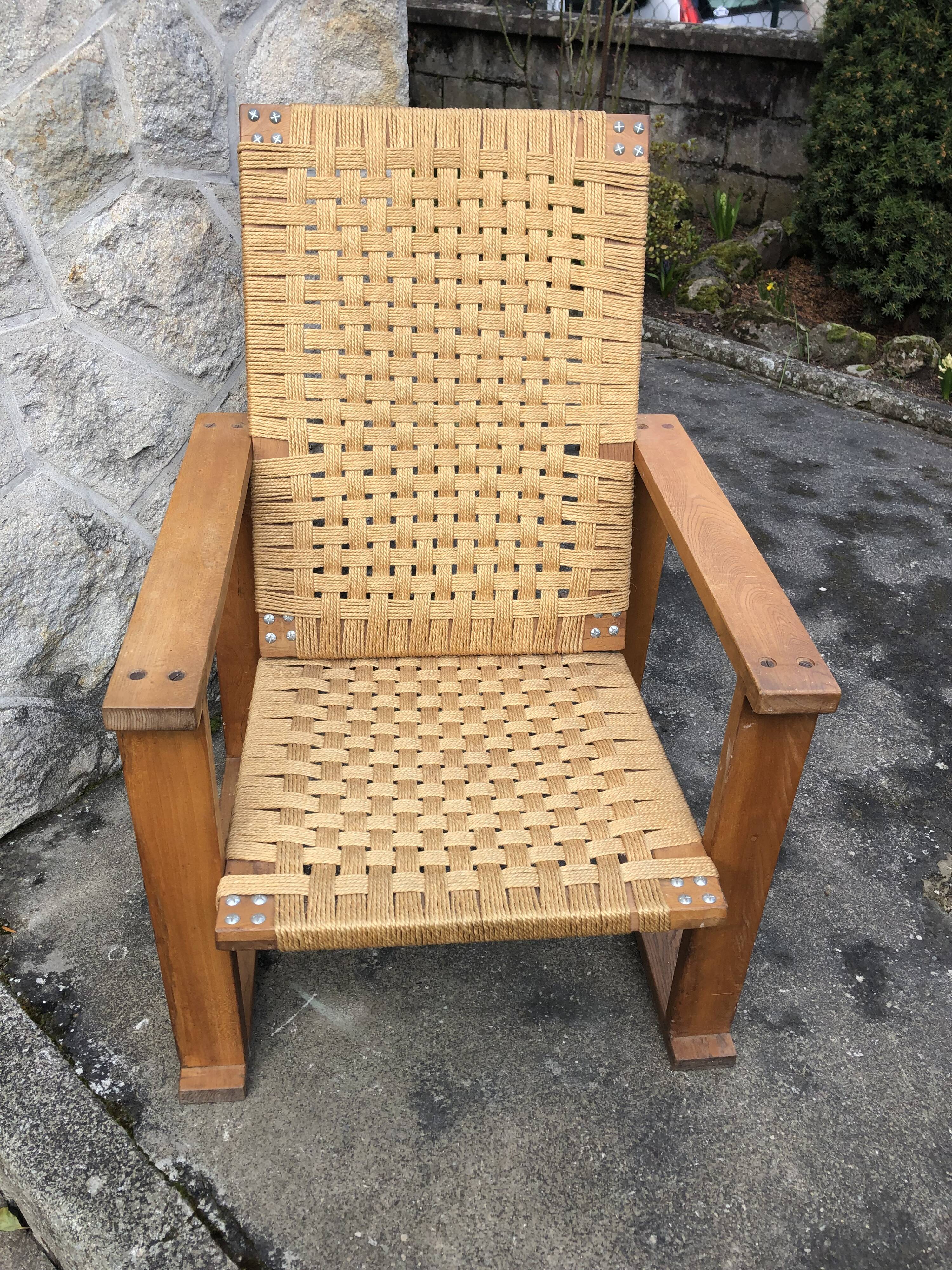 Antique brutalist armchair