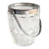 Seau a glaçon verre ciselé epais avec sa cuillere