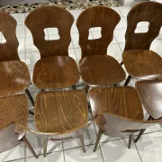 Set of 8 vintage Baumann bistro chairs from the 1970s.