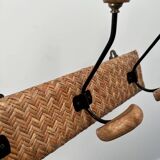 Rattan wall coat rack