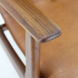1960s Scandinavian Teak Armchair in Leatherette