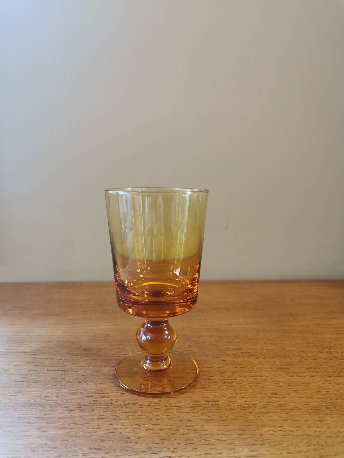 Set of 11 vintage amber stemmed glasses