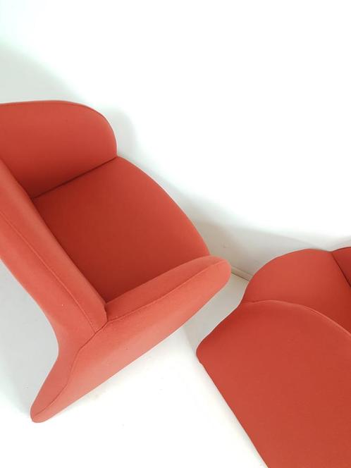 Set de 2 fauteuils Artifort Ben en tissu rouge brique Ploeg