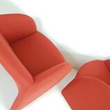 Set de 2 fauteuils Artifort Ben en tissu rouge brique Ploeg