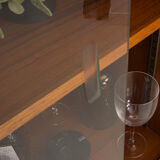 Teak sideboard consisting of a showcase with shelves and a double door