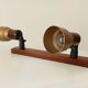 Vintage double spot wall light in wood and brass 80s