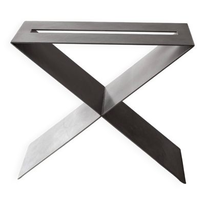Table d'appoint contemporaine en acier inoxydable par Lena Coupez, Belgique, 2024