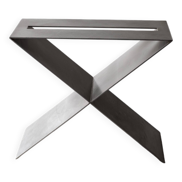 Table d'appoint contemporaine en acier inoxydable par Lena Coupez, Belgique, 2024