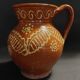 Varnished terracotta jug from Portugal, early 20th century.