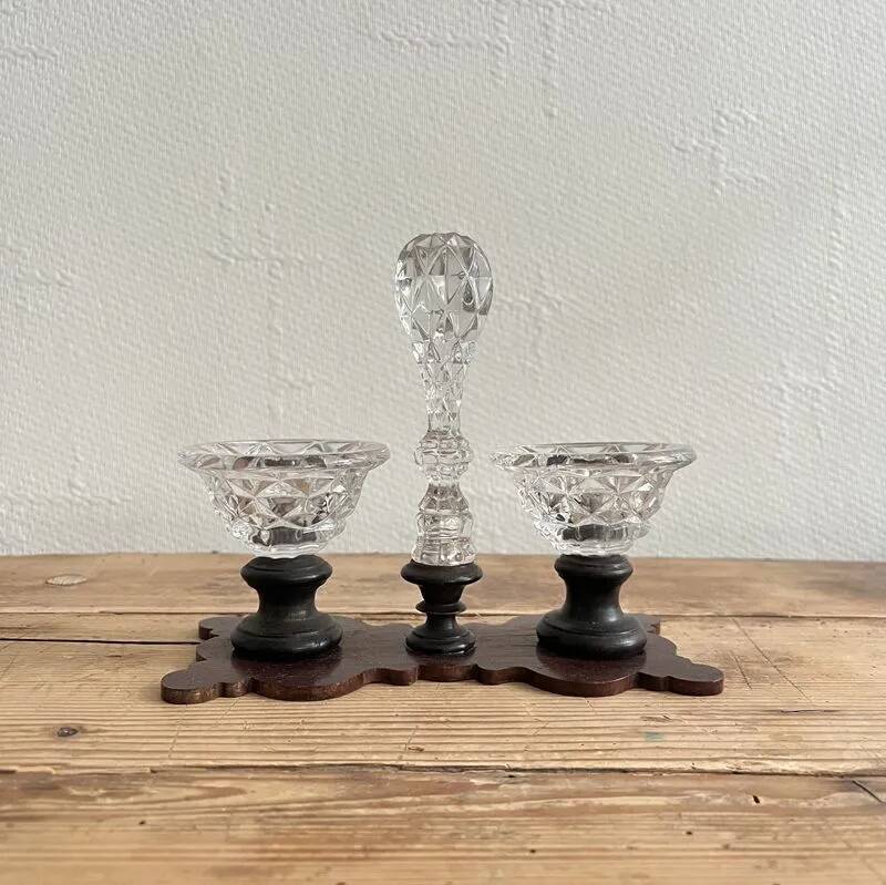 Antique cut crystal salt cellar