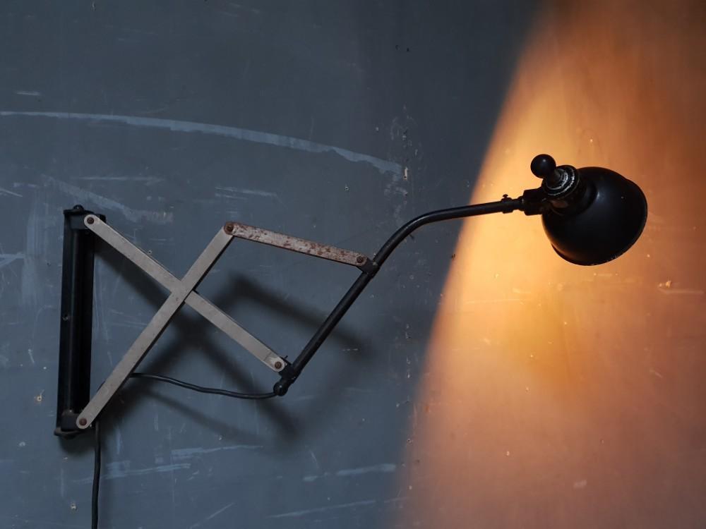Old industrial scissor lamp machine lamp