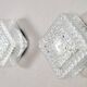 Mid century modern germany cut glass flush mount set 60s