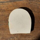 Cendrier en céramique vernissée turquoise et brune en forme de fer à cheval