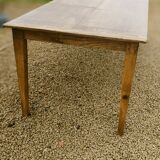 Solid oak farmhouse table with two-plank top