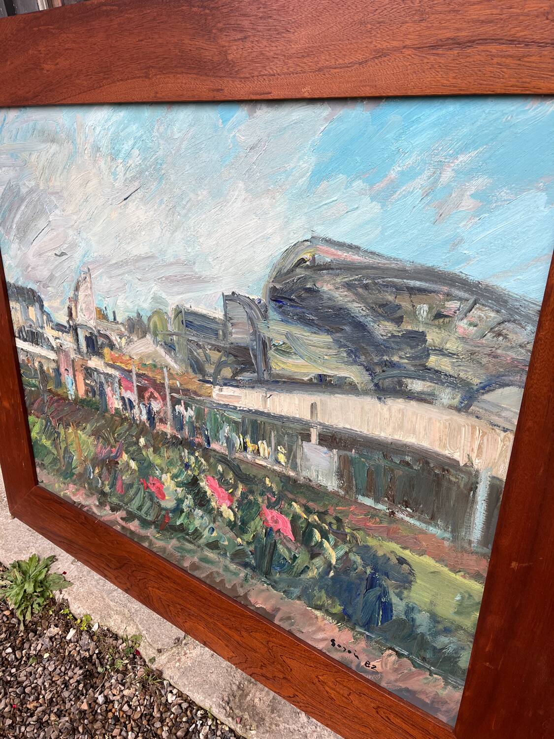 Large painting Les Halles de Paris Pierre Gogois