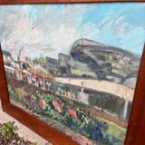 Large painting Les Halles de Paris Pierre Gogois