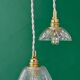 Suspension triple vintage glass chandelier - tableware collection