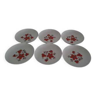 Lot de 6 assiettes creuses- Faïencerie Arzberg-1960/70