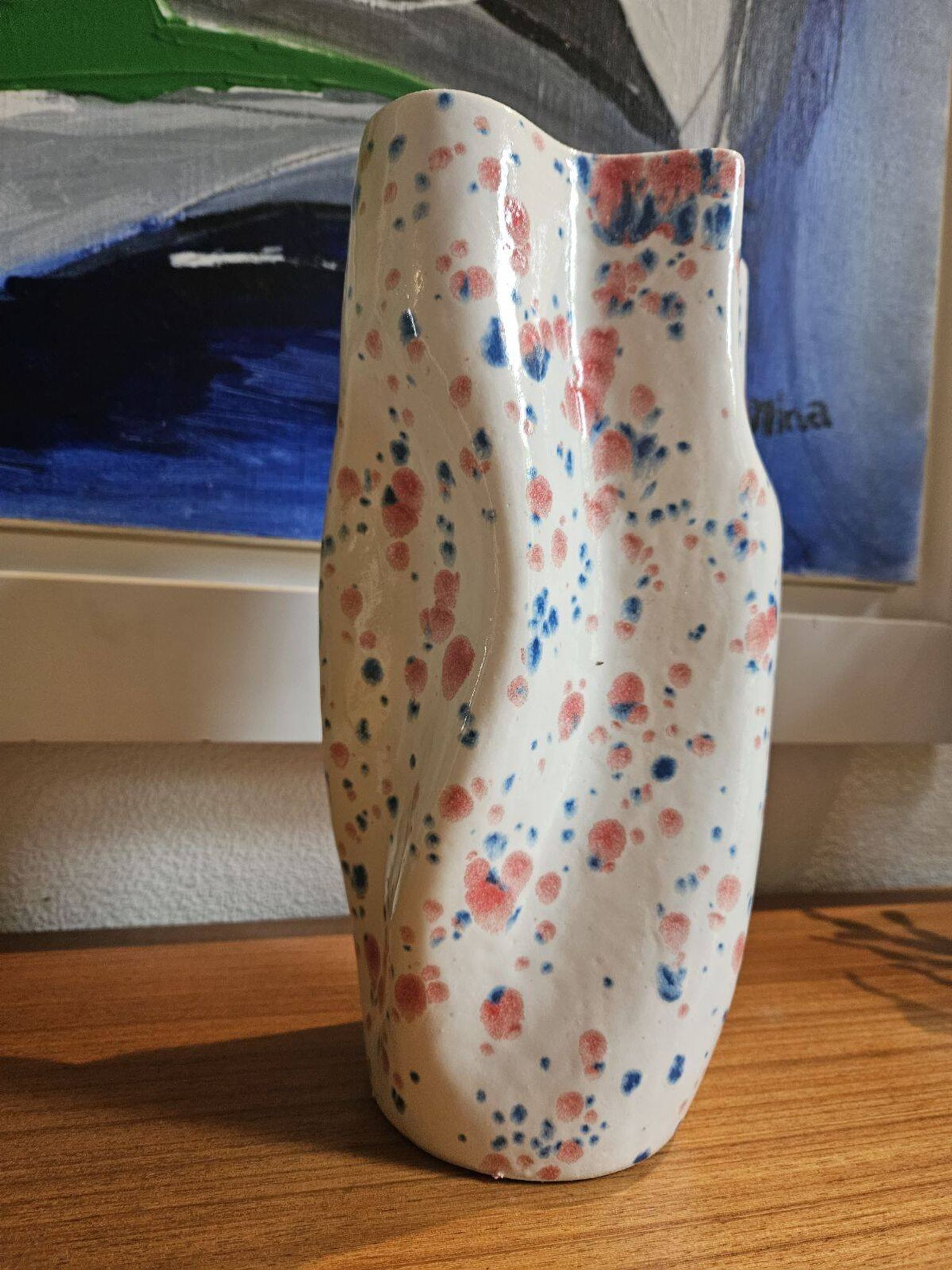 Vase émaillé main