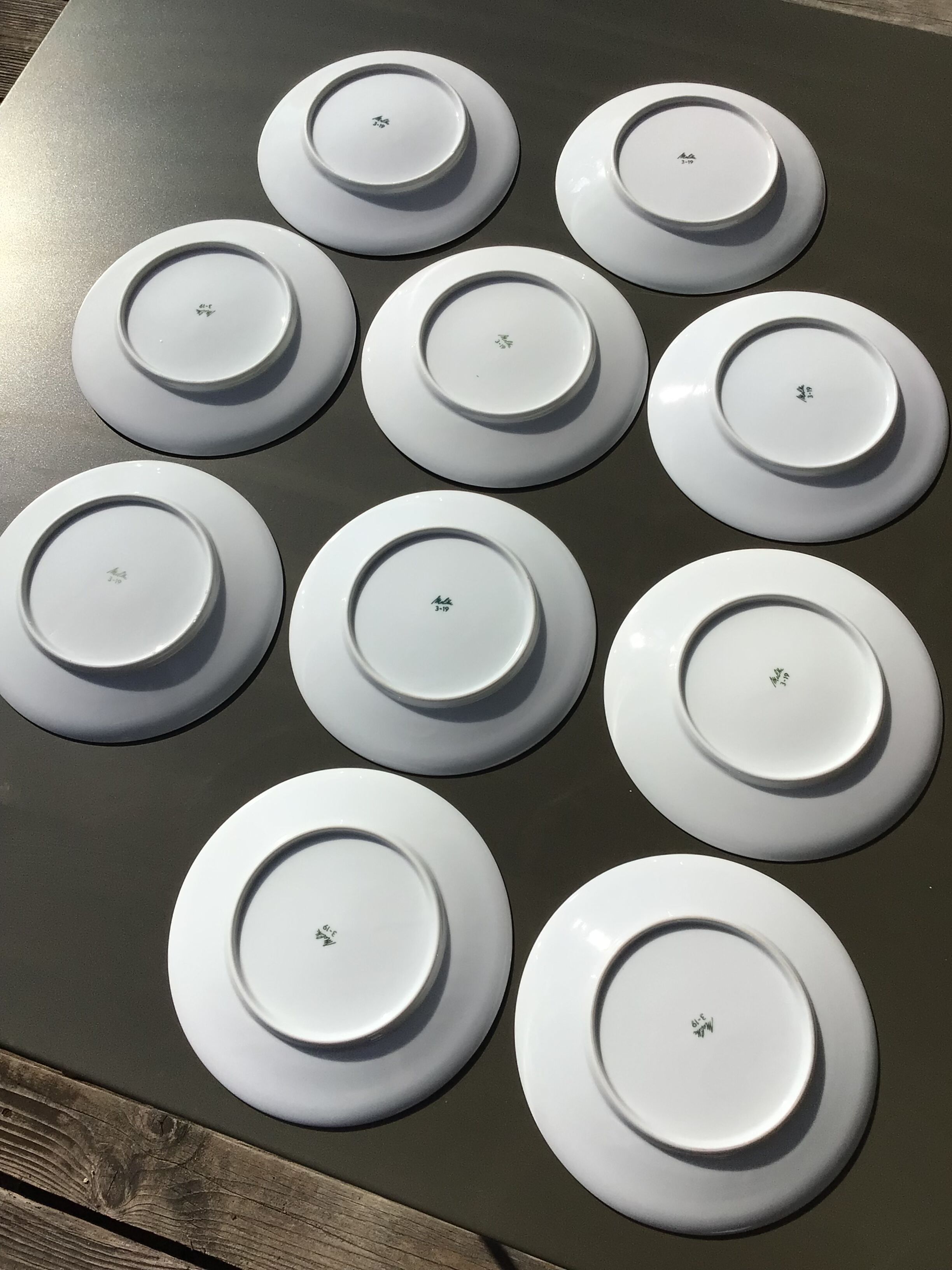 10 plates dessert porcelain decoration flowers 50's melitta