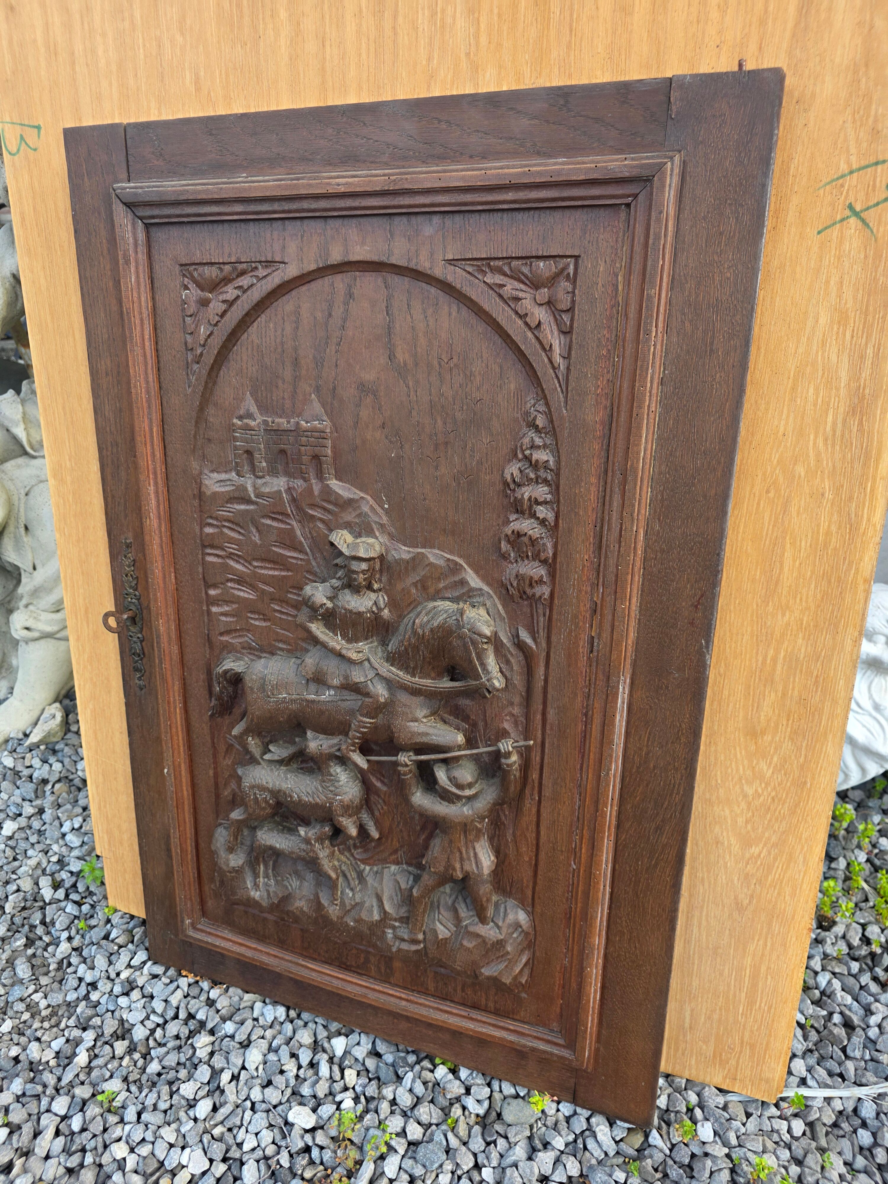 Carved oak solid wood door