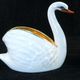 Pair of salters in limoges porcelain white swans