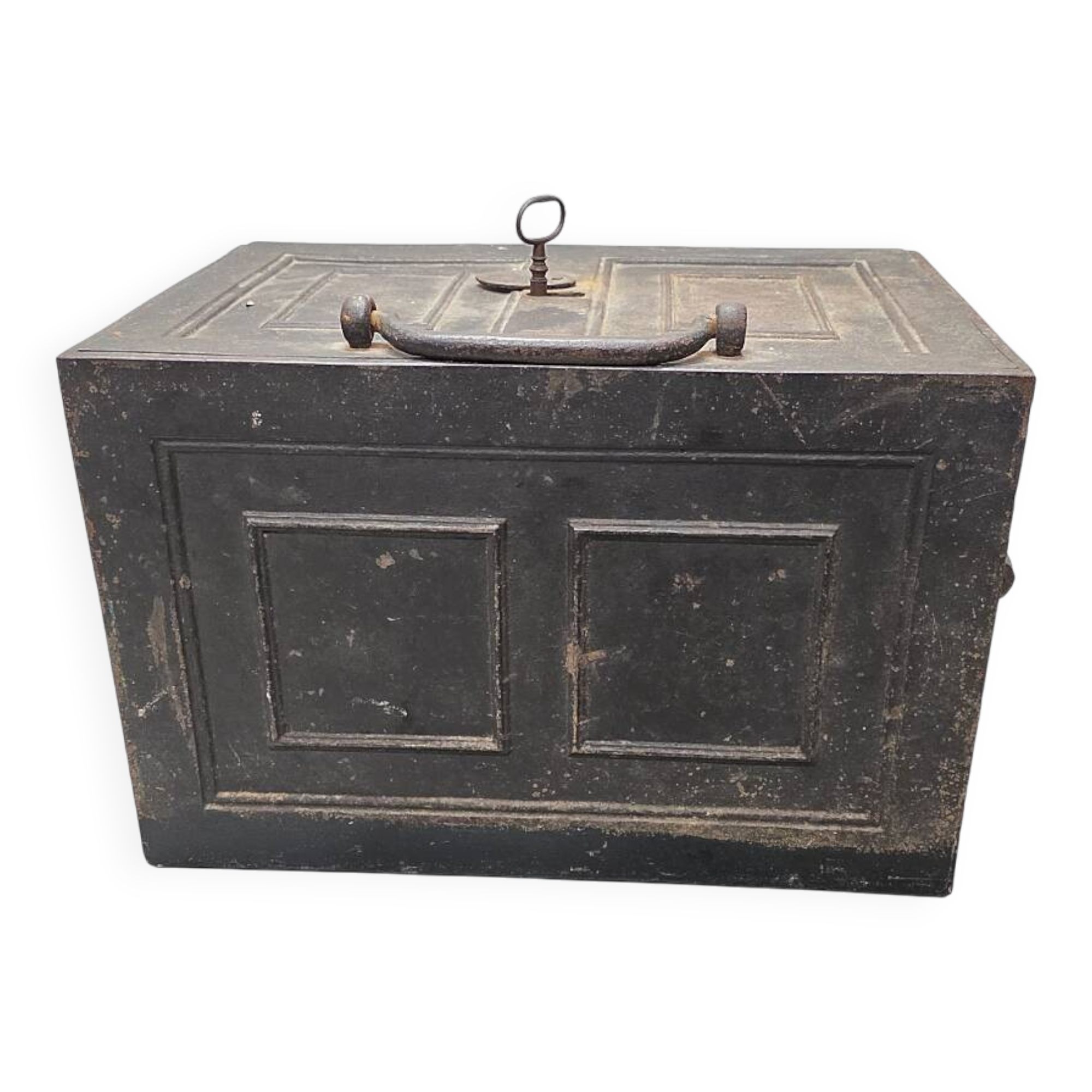 Antique English Cast Iron Safe, mid 1800s