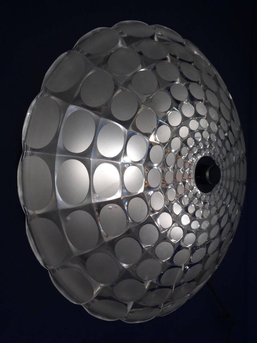 Large German Glass Ceiling Lights, Set of 2, 1960s