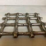 Silver-plated bamboo trivet