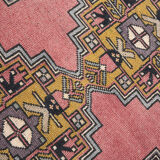 Tapis Oushak rose 4x7 fait main, 120x214Cm