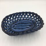 Basket, blue ceramic fruit basket