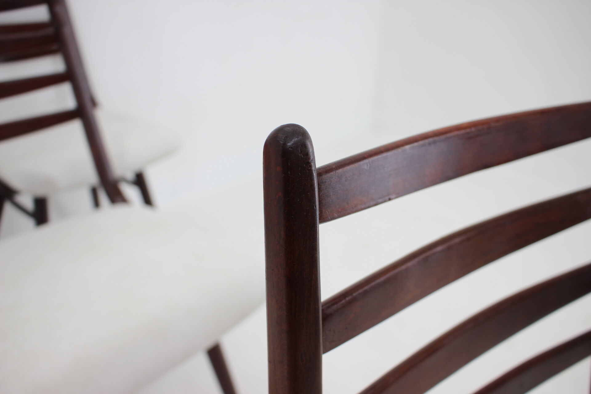 1970s Set of 6 Beech "Boomerang" dining chair ,Czechoslovakia