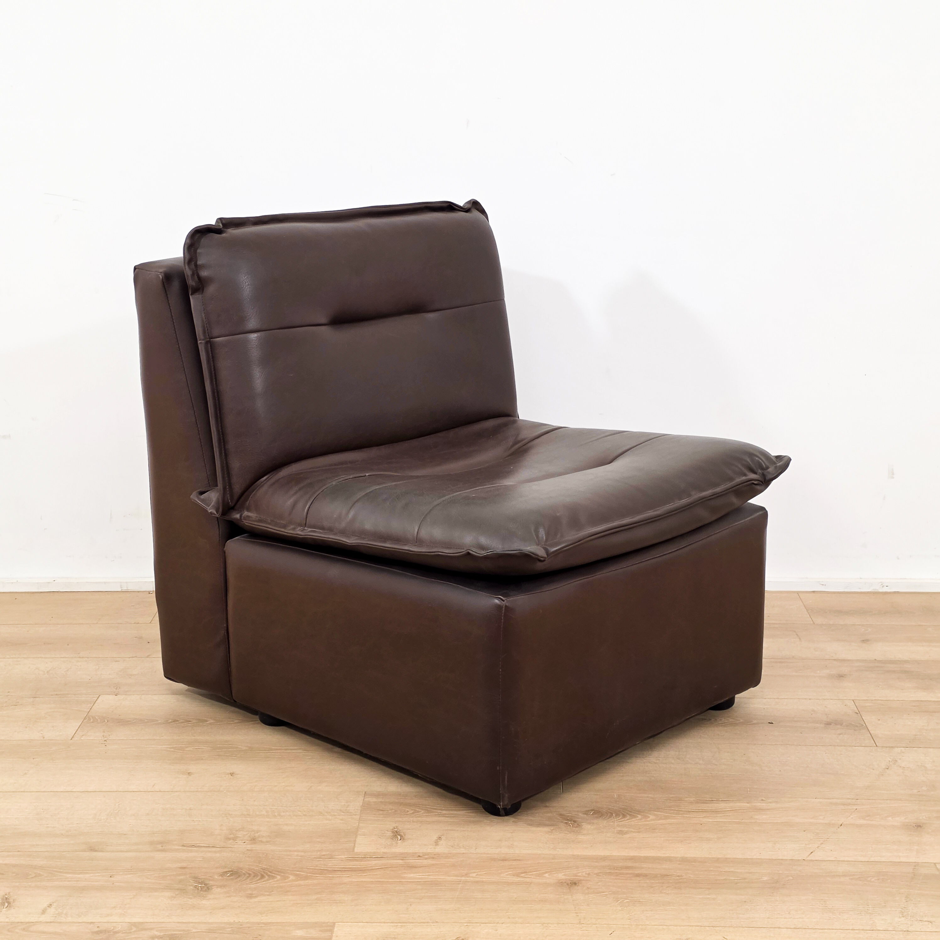 Ensemble modulable de 3 chauffeuses brun des années 1970