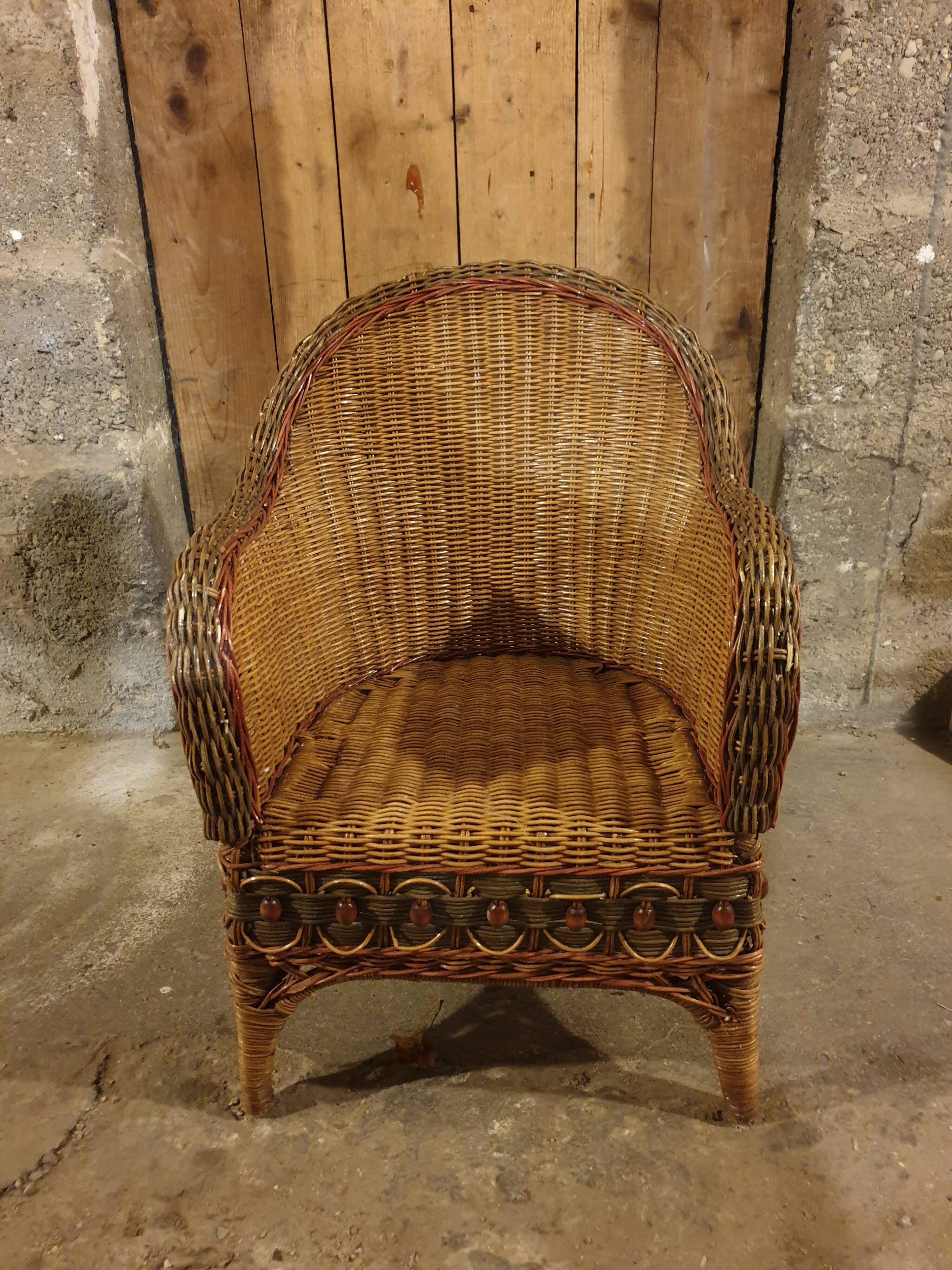Children's rattan armchair