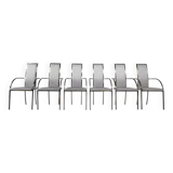Set of 6 metal and fabric chairs by BC Design