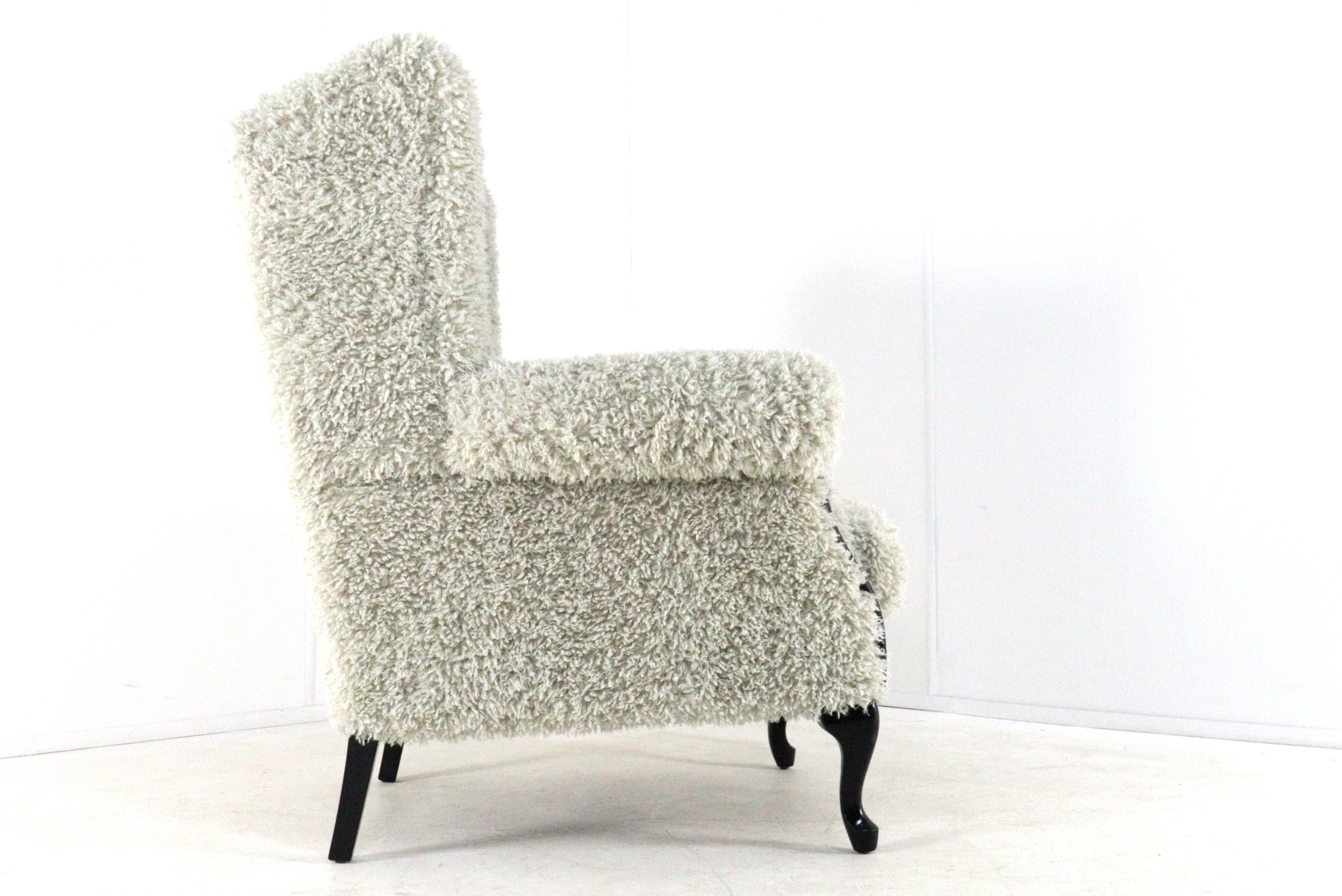 Armchair grey Doodle Retro Fully Restored - new upholstery