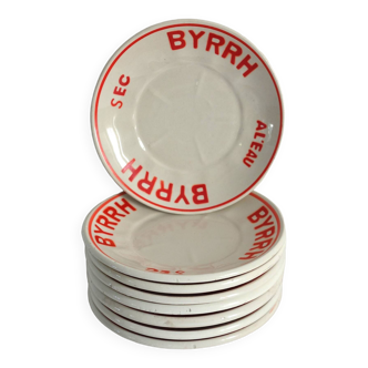 8 Byrrh advertising cups collect vintage bistro coins Orchies