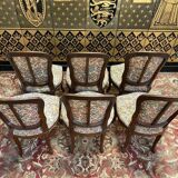Set of 6 Louis XV style oak chairs