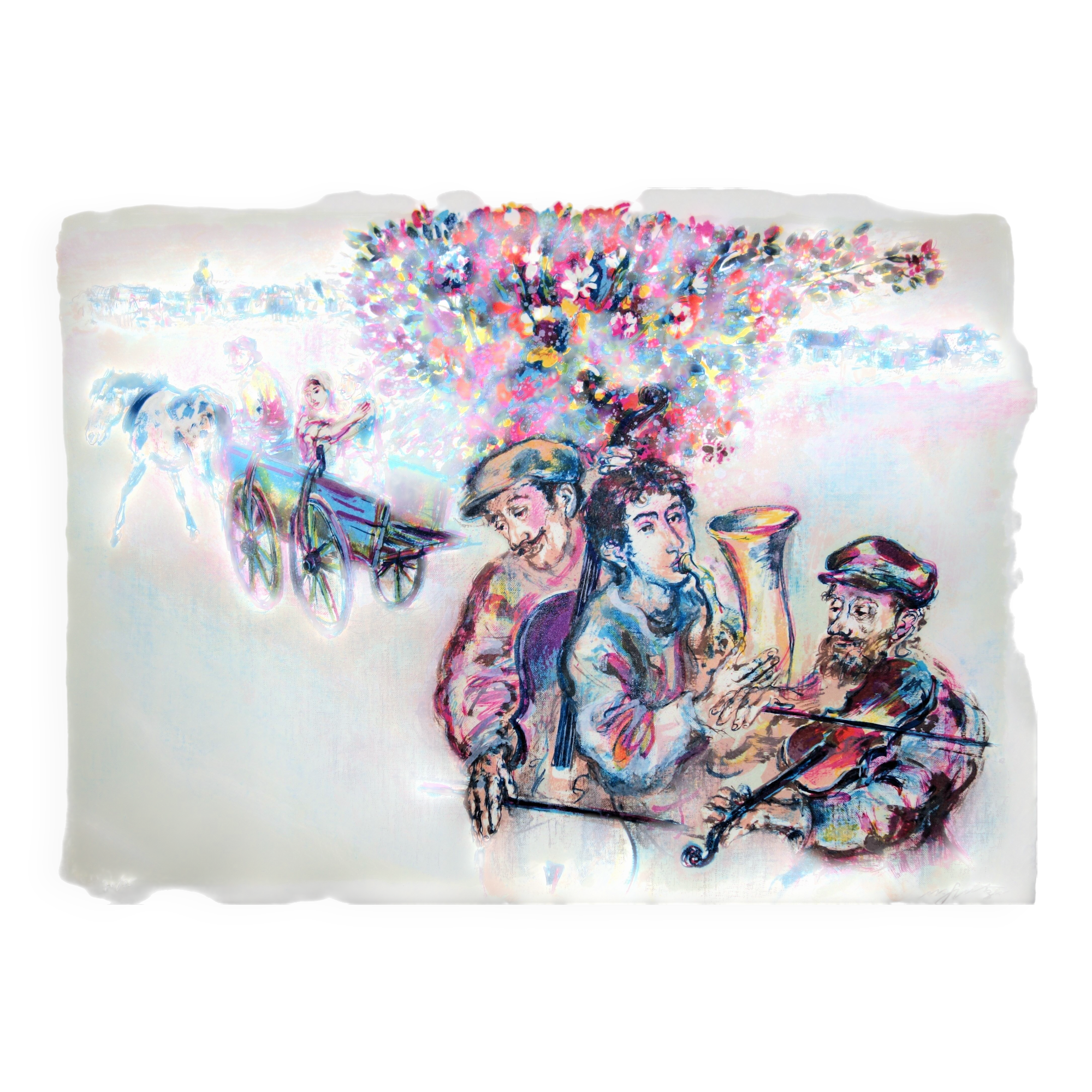 Walter Spitzer: The Jewish Wedding, original signed lithograph