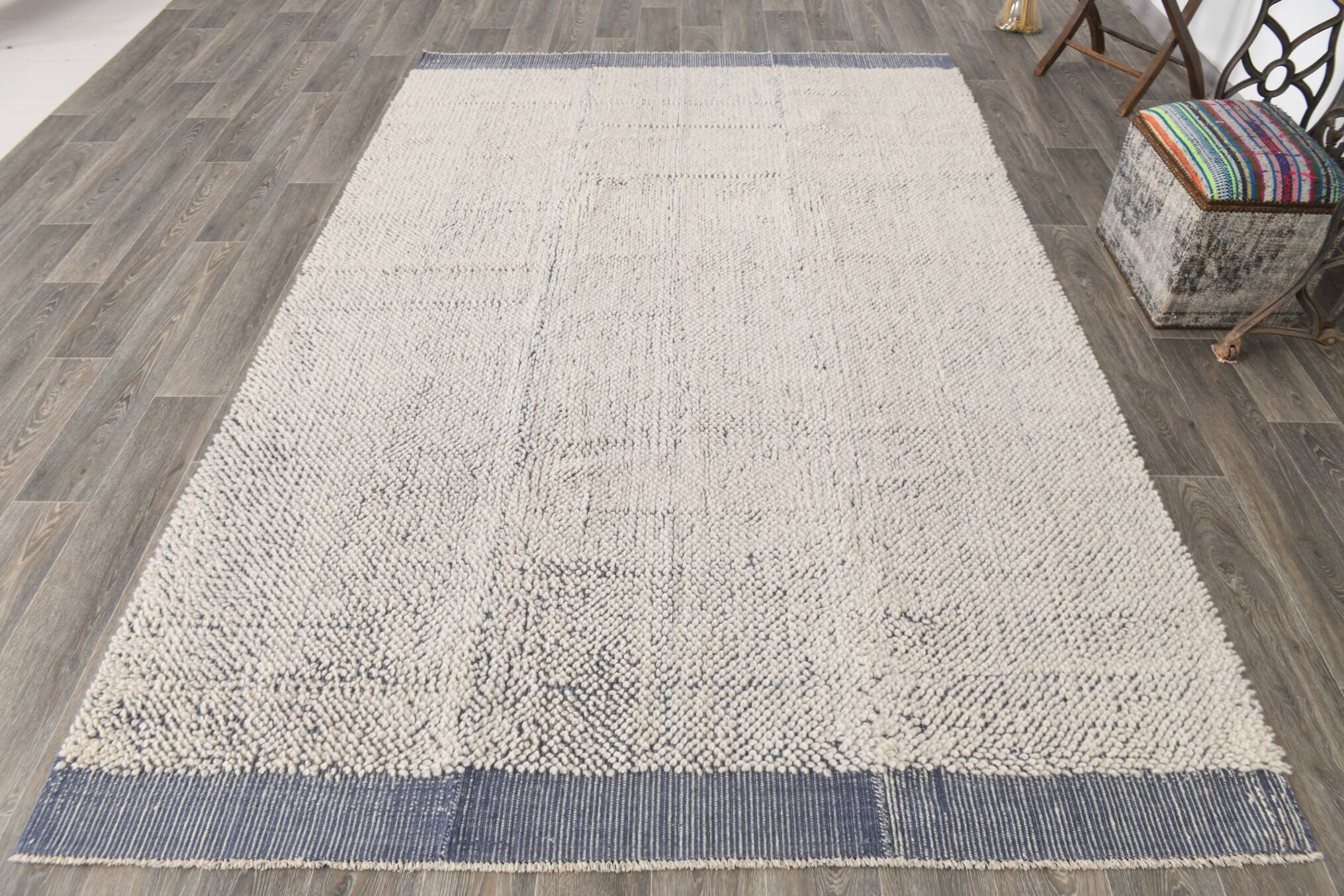 6x10 Rug For Living Room Soft Blue Beige Vintage Rug, 194x303Cm SK 34945