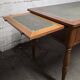 Flat leather desk, Louis-Philippe style, side pull-outs.