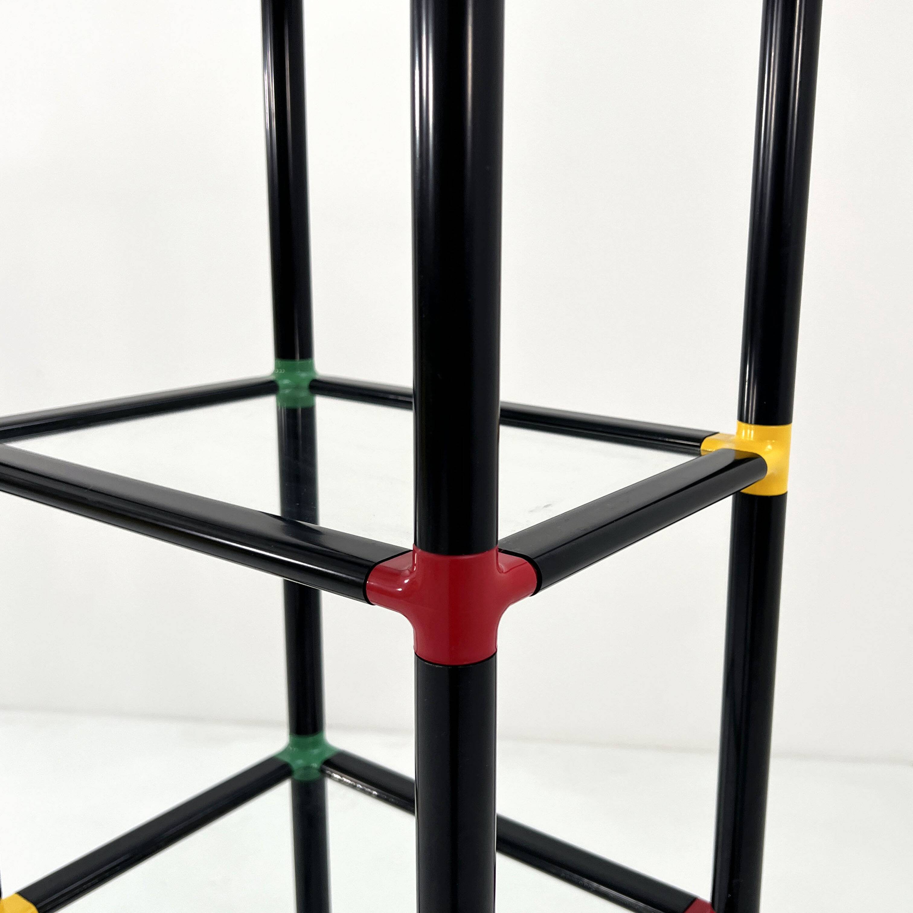 Multicoloured modular floor shelf, 1980