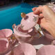Magnificent service in art deco pastel pink porcelain.