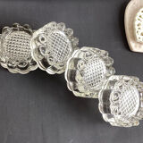 Set of 4 old piano/glass table coasters