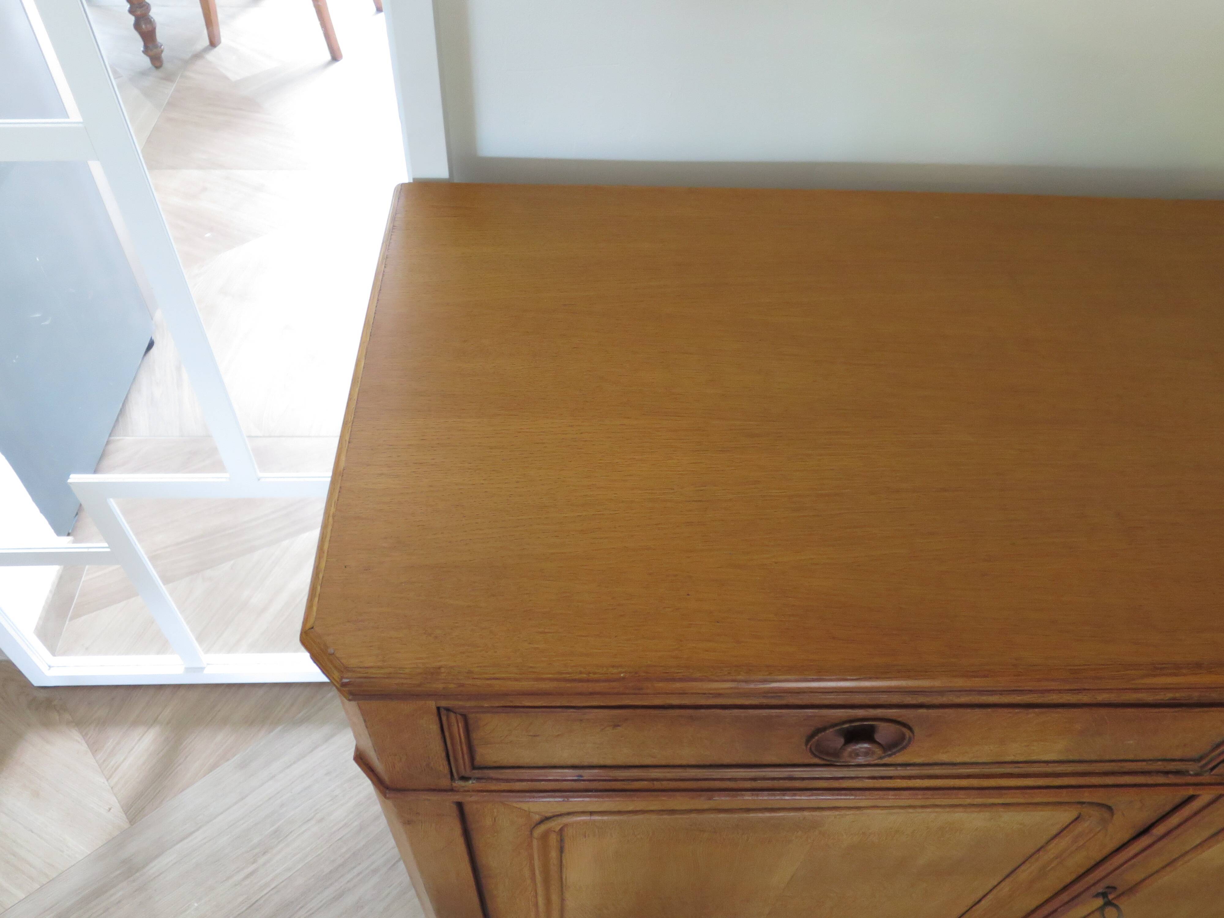 Old - Beautiful solid oak sideboard - 2 doors - 2 drawers in golden oak color