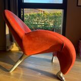 Papageno armchair leolux nubuk carmine red