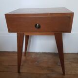 Wooden bedside table compass foot